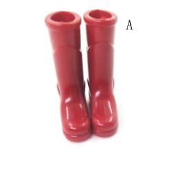 1Pairs 1/12 Scale Dollhouse Miniature Rubber Rain Boots Home Garden Yard Decoration Dolls Accessories Green Red