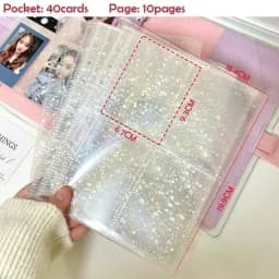 A5 Laser Star Zipper Binder Collect Book Refill Organizer DIY Journal Dairy Transparent Kpop Idol Photo Album Kawaii Stationery