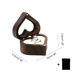 Free Customize Wedding Ring Box With Bag Heart Shape Personalized Custom Wood Ring Box Engagement Ring Boxs Christmas Gifts