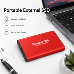 4TB Slim External SSD Portable Type-C Hard Drive USB 3.1 Storage for Mac Laptop PC Phone Backup Data