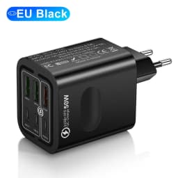 Total 100W 6 Ports Fast Charging EU/US/UK Plug Wall Charger For iPhone Samsung Xiaomi Huawei USB Phone Charger Adapter