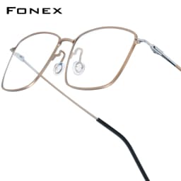 FONEX Titanium Glasses Frame Men Brand Design Square Korean Japaness Ultralight Eyeglasses Morten Screwless Denmark Eyewear 5913