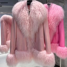 YOLOAgain Real Mongolia Sheep Fur Collar Real Leather Jacket Coat Women