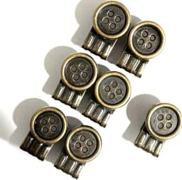 Melo Tough Movable No Sew Button End Brace Suspender Button Clips Set of 7 Pack