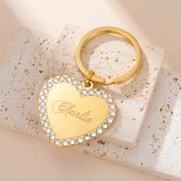 COOLTIME Heart Custom Engraved Keychain Stainless Steel Personalized Love Heart Custom Keychain Jewelry Bag Accessories