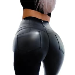 Shascullfites-Women's High Waisted PU Leather Pants, Butt Lift, Push Up Shaping Pants, Slim Straight Skinny Trousers, New, 2023
