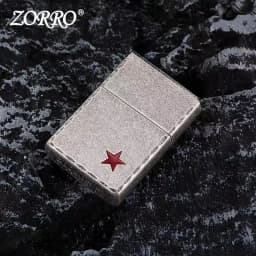 Zorro Kerosenes Windproof Lighter 3D Ancient Silver Cross Stamp Retro Grinding Wheel Design for Wholesale