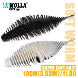 SAMOLLA Worm Silicone Soft Lure Fishing Lure Bellows Gill Artificial Pike Bass Swimbait Rig For Fishing Baits leurre souple