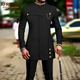 Men's 2 Pieces Suit Elegant Single Breated Slim Fit Embroidery Blazer Pants Set African Clothes Party Wedding A2316025