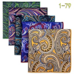 5 Pieces Mens Jacquard Pocket Square Set Multi Styles Handkerchief Suit Pocket Towel Hanky Vintage Business Accessories Gift