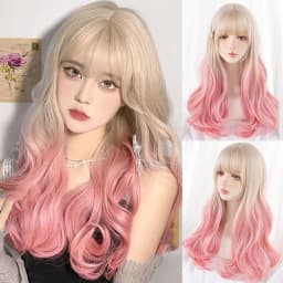 OLACARE Long Body Wave Black Brown Purple Cosplay Wigs Heat Resistant Synthetic Wigs Middle Part Natural Lolita LM Wigs Women