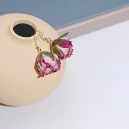 Unique Red Rose Earrings Epoxy Resin Natural Rose Flower Earrings Elegant Immortal Rose Drop Earrings Wholesale Custom Packaging