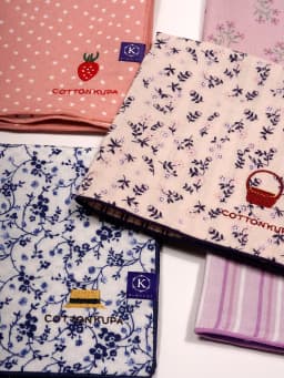 Coolpa 28cm Double Layer Cotton Sweat Absorbent Handkerchief Japanese Craft Embroidery Print for Wiping Sweat Portable Tissue