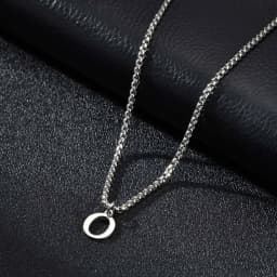 Vnox Simple A-Z Letter Necklace for Men, Waterproof Stainless Steel 26 Letters Pendant Necklace,Men’s Minimal Initial Necklace