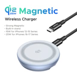 UGREEN Magflow Qi2 25W Wireless Charging Pad With Built-in Stand For iPhone 17 16 Pro Max Fast Charging Phone Charger