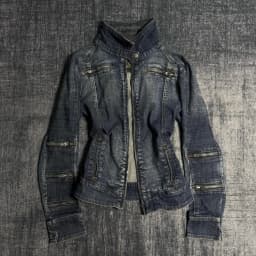 Y2K Gothic Black Slim Double Zipper Hoodie Women's Y2K American Retro Fashion Slim Oversized Cuffs Casual Motorcycle Jacket