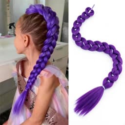 Wig Ponytail Witch Hunting Group Cos Wig Purple Braid Wig Ponytail Braid