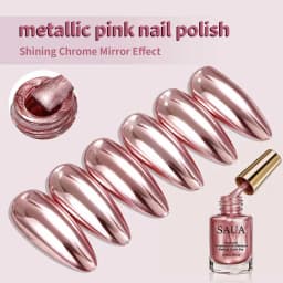 Rose Gold Metal Nail Polish, Fast Drying, No Baking, Lasting Improvement of Beauty, No Need for Light Nail Polish