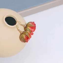 Unique Red Rose Earrings Epoxy Resin Natural Rose Flower Earrings Elegant Immortal Rose Drop Earrings Wholesale Custom Packaging