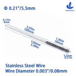 DIY Drill Brushes 50 X 150mm Stainless Steel Wire Tube Brush for Inner Diameter Deburring Polishing Cleaning Rust Removing