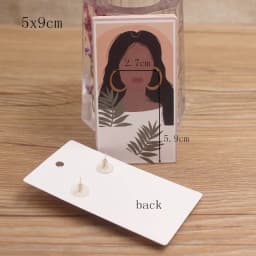 50Pcs 5x9cm White Paper Print Girl Pattern Earring Card Glasses /Brown Face Girl People Jewelry Display Packaging Cards Tags