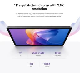 Original Xiaomi Redmi Pad 2 PC Tablet 9000mAh Battery 11" 2.5K WiFi 90Hz Display Media Tek Helio G100-Ultra Processor Xiaomi HyperOS 2 System
