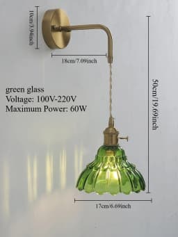 Modern Floral Glass Wall Lamp With a Switch For Bedroom Room Decoration Study Led Lights Mirror Light Nordic Wall Sconce