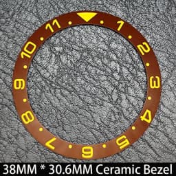 Sloping 38mm * 30.6mm Ceramic/Aluminum Blue Luminous Bezel GMT and Diving Watch Insert Fit for 40mm Watch Case Replacement Watch