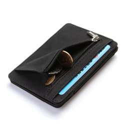 2026 Men Ultra Thin PU Leather Mini Small Magic Wallet with Zipper Coin Pocket Purse Women Pouch ID Credit Bank Card Case Holder