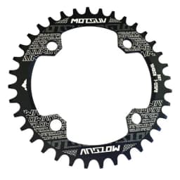 MOTSUV 104BCD Narrow Wide 38T 36T 34T 32T Bicycle Chainring,BCD 104 with 4 Bike Steel Screws, Single 12 11 10 9 8 Speed,Plato MT