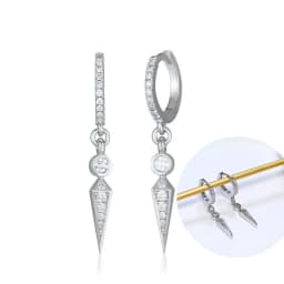 925 Sterling Silver Ear Needle White Zircon Silver Series Earrings ins Tassel Pendant Hoop Earrings For Women Advanced Jewelry