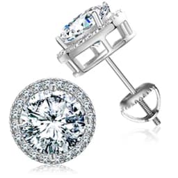 Round Moissanite Diamond Ear Studs Earring Pass Diamond Test Moissanite Stud Earrings For Women Man Sterling Silver Jewelry Gift
