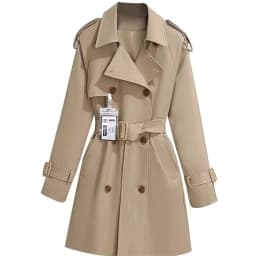 Women's Windbreaker 2026 Spring Autumn New Slim Double-breasted Temperament Coat With Belt Female Mid Length Casual Trench Coat