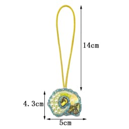 3D Beaded Patch Sequin Rhinestones Pearl Conch Cloth Patch Pendant Lanyard Decorative DIY for Bag Keychain Beading Applique