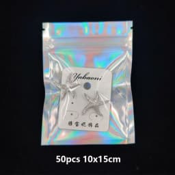 8 Sizes Laser Self-Sealing Plastic Bag Package For Small Business Clear Pouch Jewelry Display Gift Packaging Storage Wholesale
