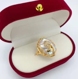 New Arrival Baroque Pearl Ring 100% Real Natural Freshwater Pearl 18K Gold Plated Ring for Women Jewelry Wholesale