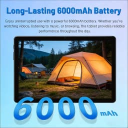 Paitanry 10 Inch Android 15 Tablet PC Octa Core 12GB (6+6GB Expand) RAM 128GB ROM Expand 1TB 6000mAh Battery Dual Band 5GHz WiFi 6 Bluetooth 5.0 5MP+13MP Dual Camera Incell HD Touch Screen Tablet for Study Work Camping Entertainment