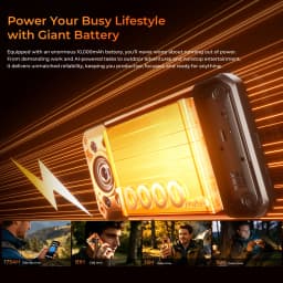 OUKITEL WP500 5G Rugged Smartphone, 6.78'' FHD+ Display, 36GB RAM(12GB +24GB ) + 1TB Storage, 10000mAh Large Battery, Ultra Bright Camping Light, 108MP Main Camera, Android 16, One-Touch Privacy Kill Switch, 45W, Gemini AI Industrial Outdoor Mobile Phone