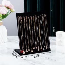 High Quality Velvet L-shaped Necklace Display Rack Jewelry Display Storage Necklace Board Earrings Ring Pendant Props