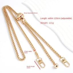 120cm Handle Replacement Metal Purse Chain Strap for Handbag Shoulder Crossbody Bag Chain Strap with Length Adjustable Ball