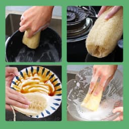 Natural Loofah Sponge For Dishes Pots, Kitchen Scrubber Multi-functional Cleaning Tools 10CM-50CM