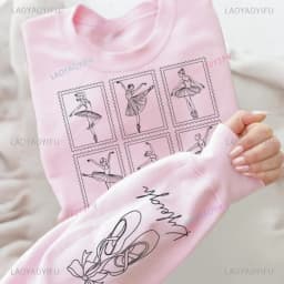 Custom Ballet Dancer Personalized Name Mom Gift Aesthetic tamp Sweatshirt Mama Recital autumn and winter Long Sleeve Pullover