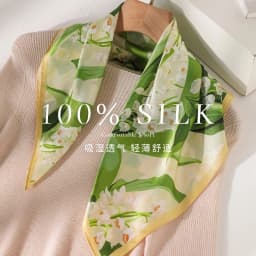 100% Real Silk Scarf Women Square Neck Tie Wrist Shawls Wraps for Ladies Foulard Scarves Pashmina Female Hijab Bandana Bufanda