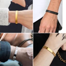 Personalized Engrave Photo Text Bracelet for Men Wristband Stainless Steel Bangle Engraving Color Printing Picture Couple Gifts