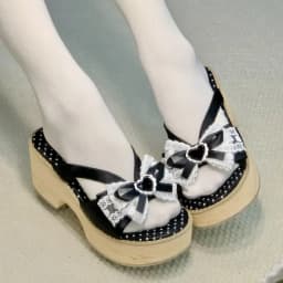 Sweet Bow Wood Grain Thick Bottom Platform Slippers Women Summer Japanese Cos Comfortable High Heeled Sandals