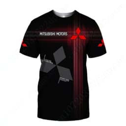 Summer Mitsubishi Creative 3D Printed T-Shirt for Men, Street Casual Top, Outdoor Quick-Drying Breathable Sportswear