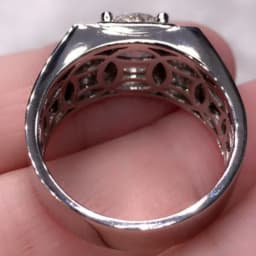 Buyee 925 Sterling Silver Wedding Ring Light Zircon Simple Ring for Man Fashion Classic Big Fine Jewelry Circle