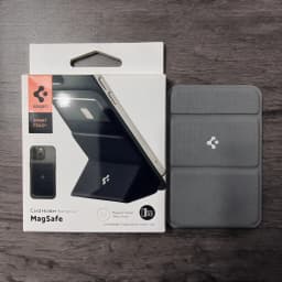 Spigen Leather Smart Fold For MagSafe Card Holder For iPhone 18 17 Air 12 13 14 Plus 15 16 17 Pro Max Folding Bracket Card Bag
