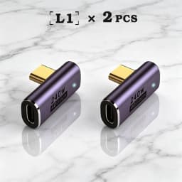 UGOURD 40Gbps Extension Cable Adapter USB C Male to USB C Female Adapter Angled Type C to C Converter 240W With Indicator Light