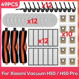 Compatible with ( Xiaomi Robot Vacuum H50 / H50 Pro ) Main Side Brush Filter Mop Dust Bag Parts Accessories Replacement
